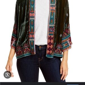 RARE NWOT Johnny Was Shanelle Velvet
Cropped Kimono style Luxury Cardigan XL